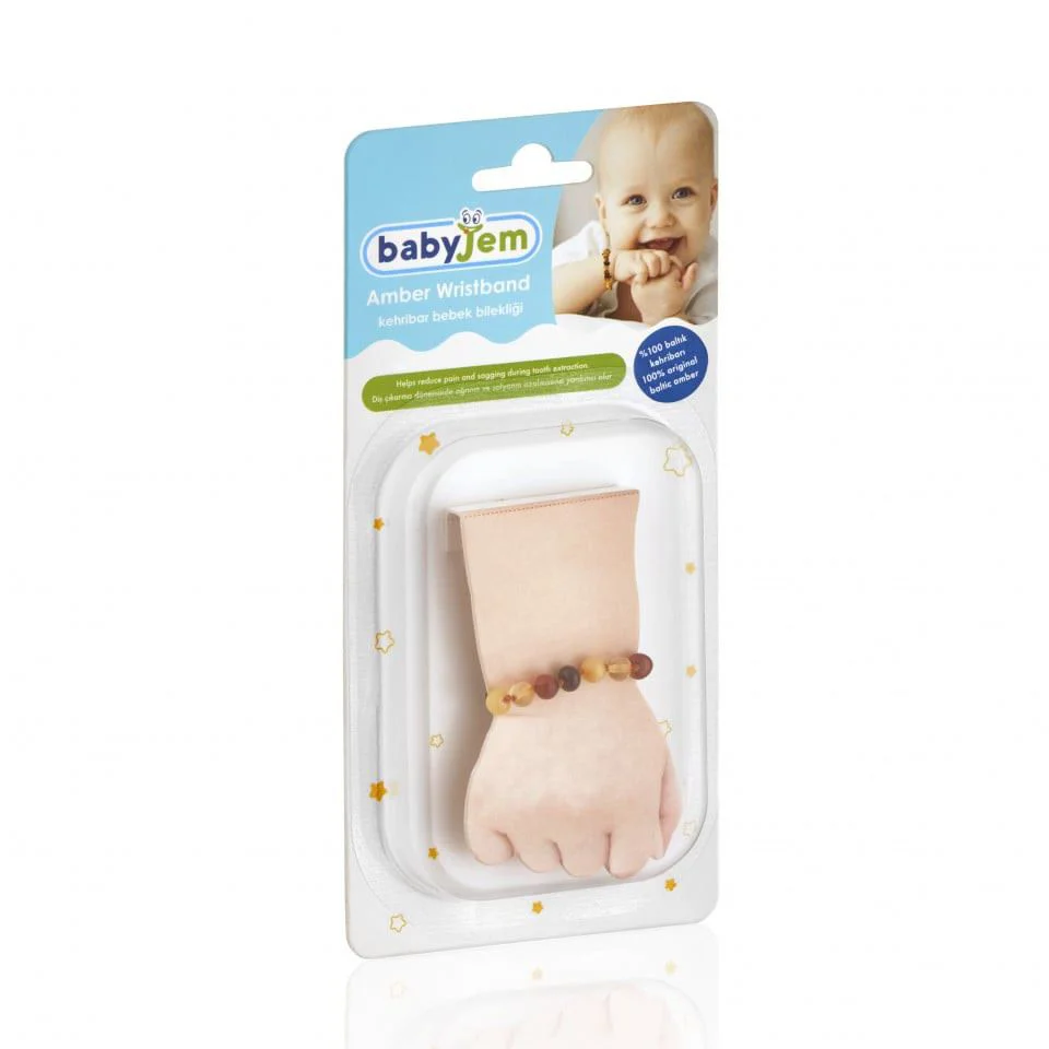 Янтарный браслет для младенцев BabyJem Red