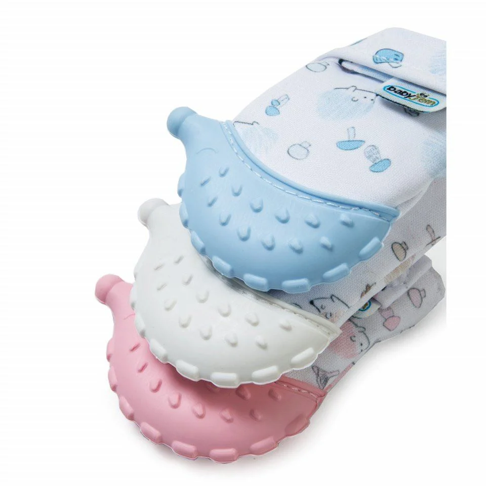 Manusa bebelusi pentru dentitie BabyJem Scratch Gloves Albastra