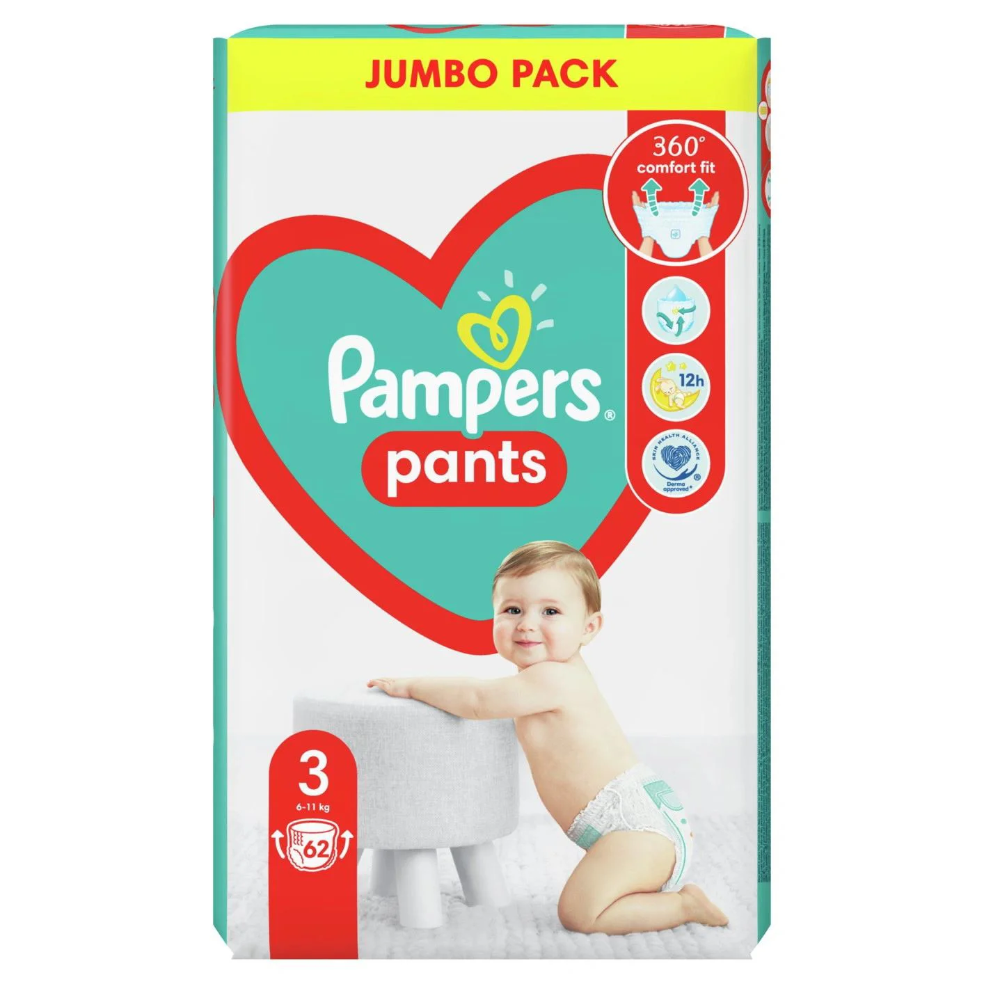 Трусики Pampers Pants Unisex 3 (6-11 кг), 62 шт.