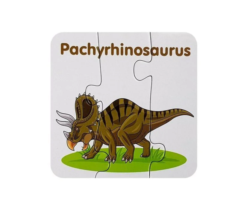 Puzzle educativ LeanToys Dinozauri, 10 tipuri