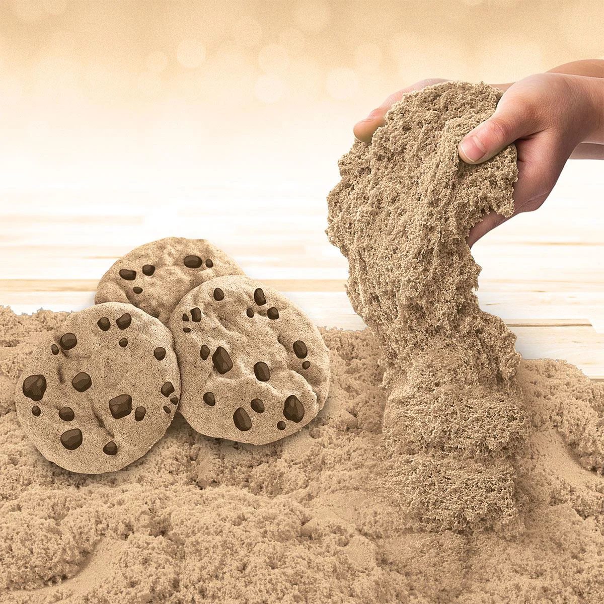 Nisip kinetic Kinetic Sand Biscuit, cu aroma, 227 g