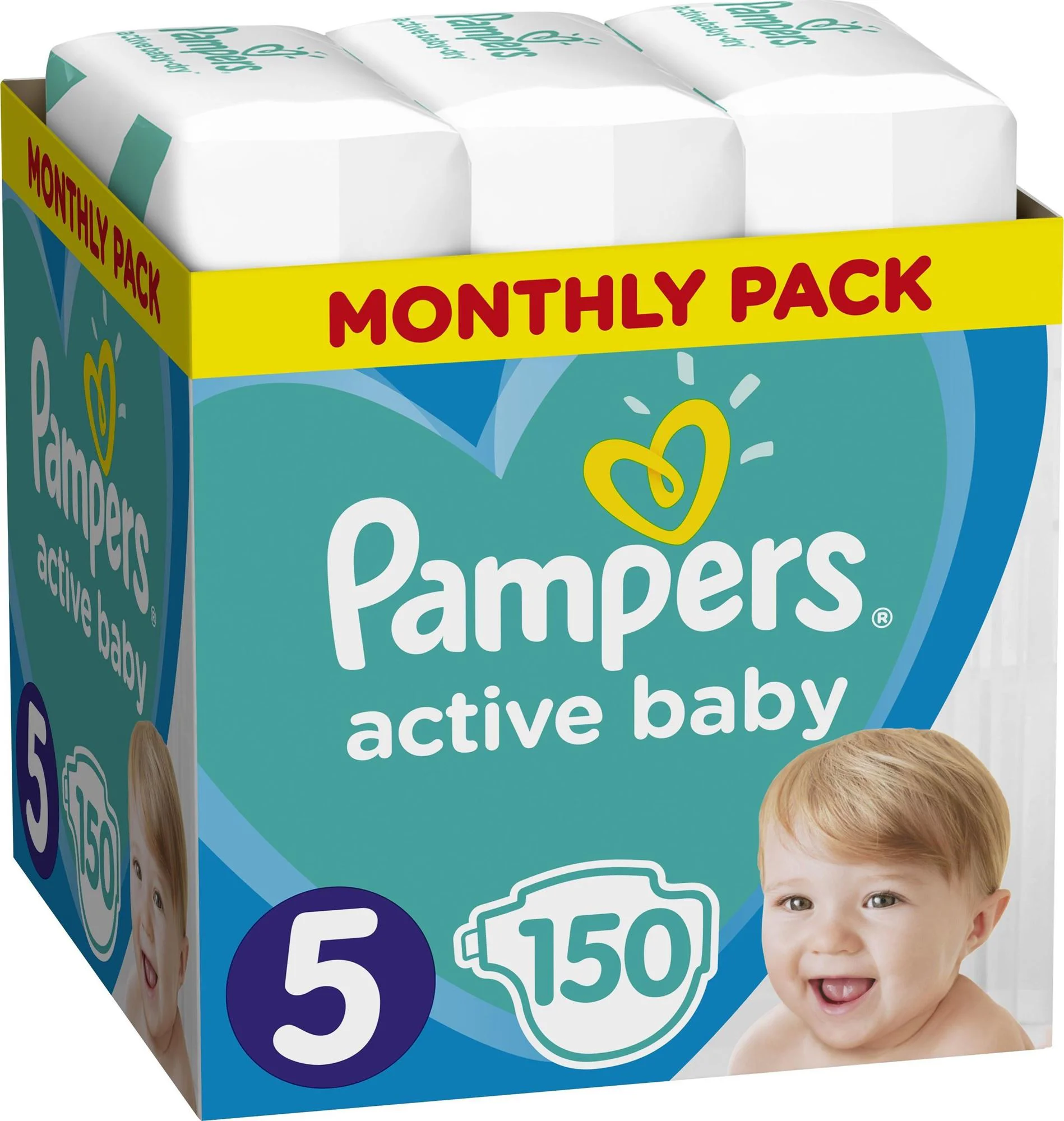 Scutece Pampers Active Baby 5 Junior XXL Box (11-16 kg), 150 buc.