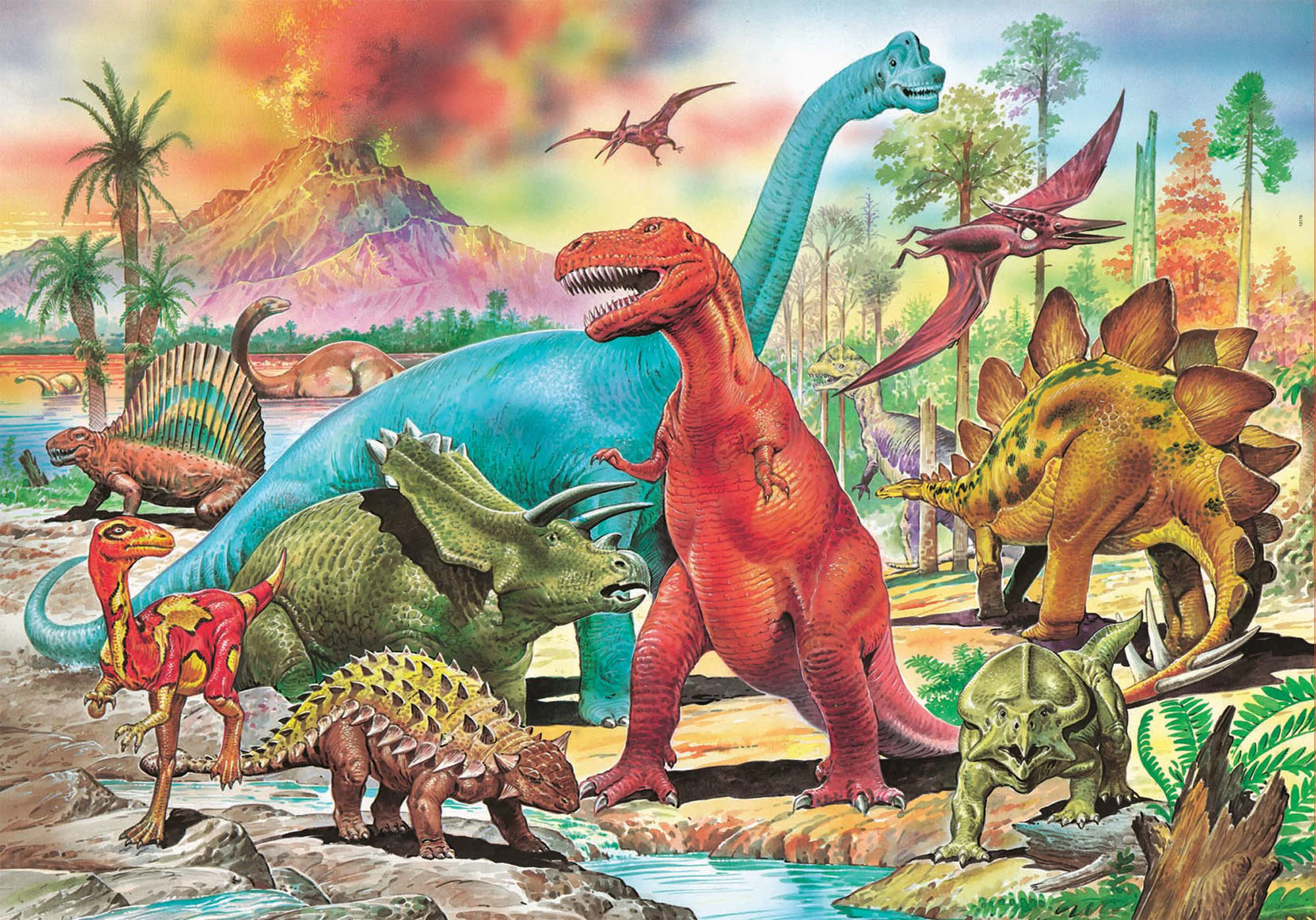 Puzzle Educa Dinozauri, 100 piese