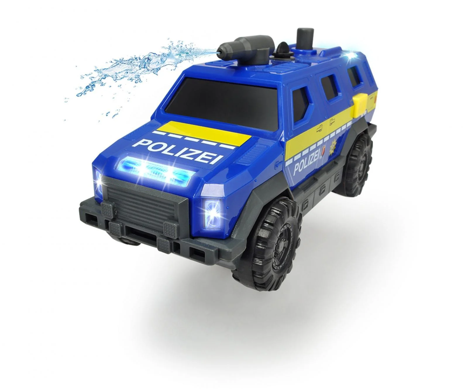 Masina Dickie Politie SUV, 18 cm (lumini, sunet si tun de apa)