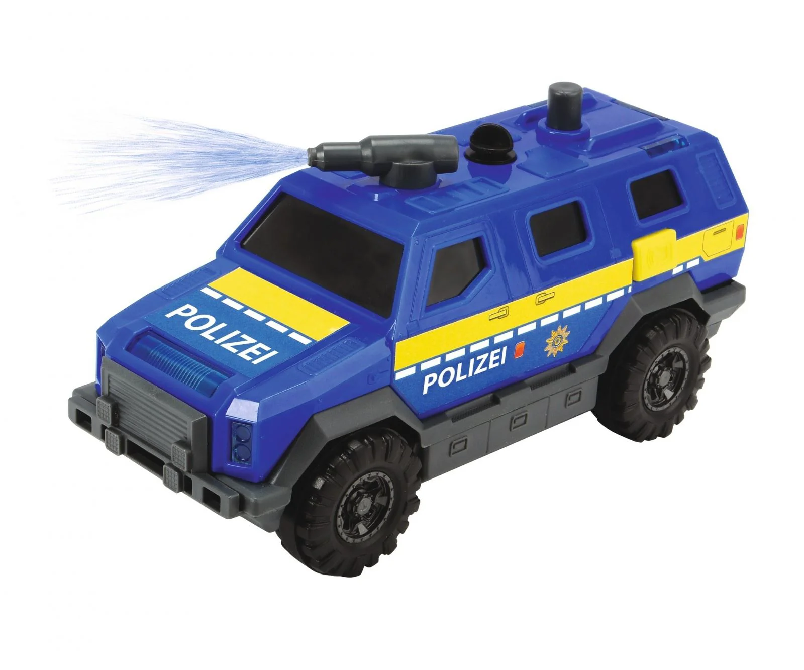 Masina Dickie Politie SUV, 18 cm (lumini, sunet si tun de apa)