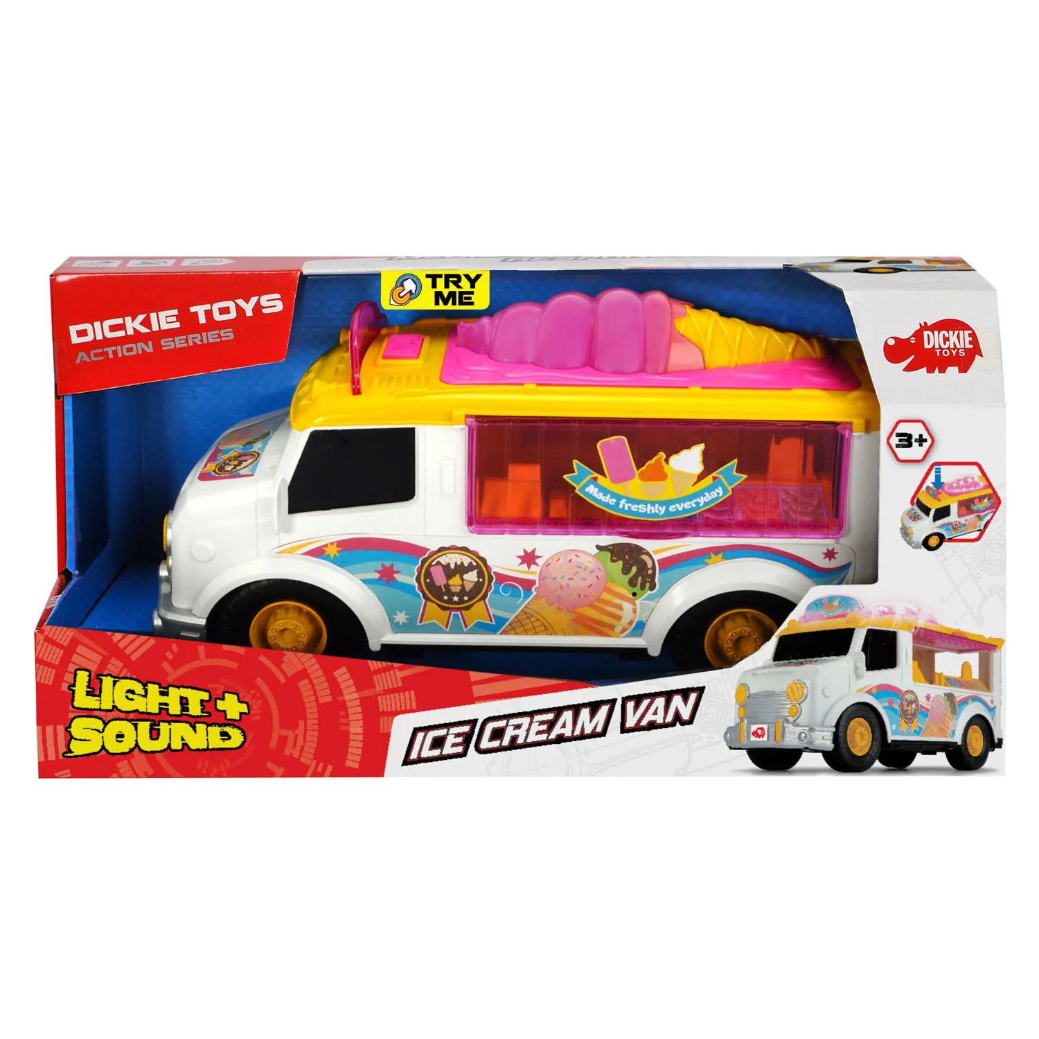 Машина Dickie Фургон с мороженым, 30 см (свет и звук)