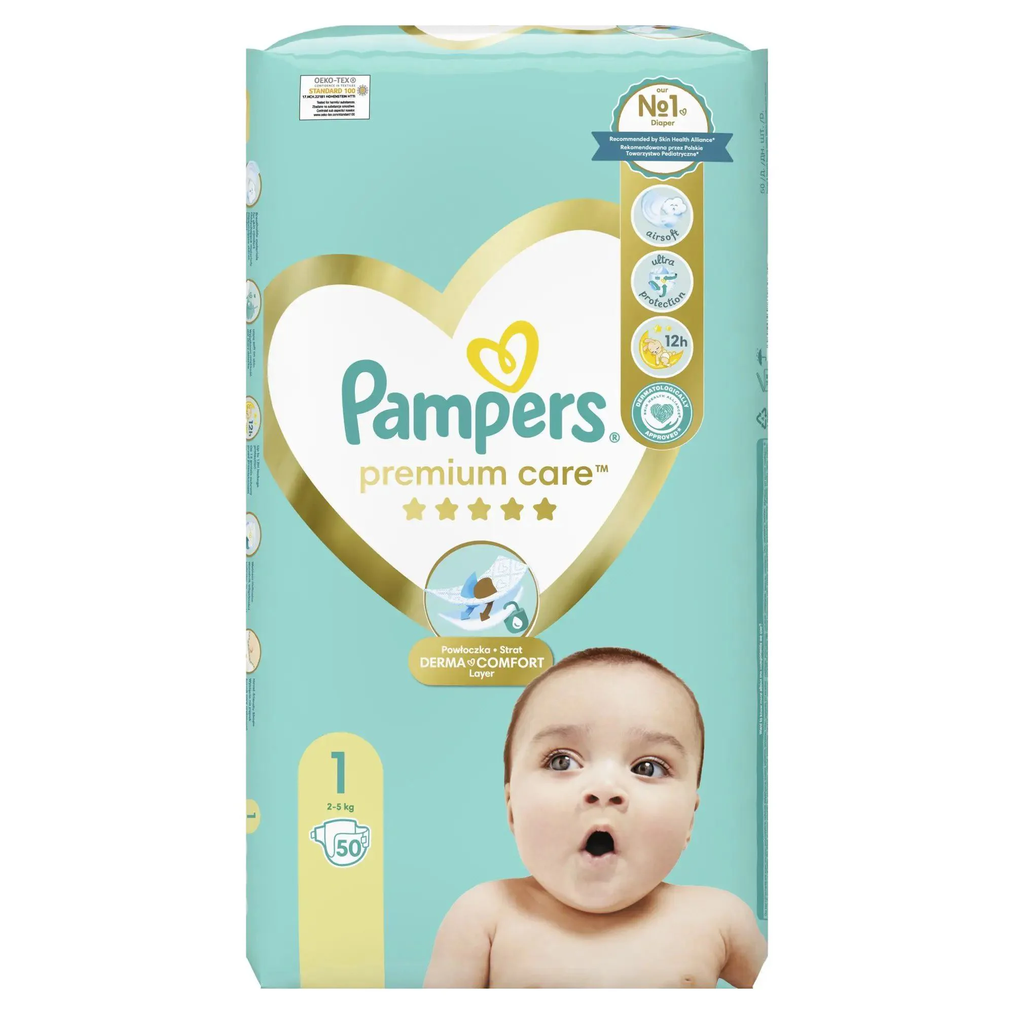 Scutece Pampers Premium Care 1 (2-5 kg), 50 buc.
