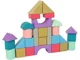 Set din blocuri de lemn Lean Toys Castel colorat, 28 el.