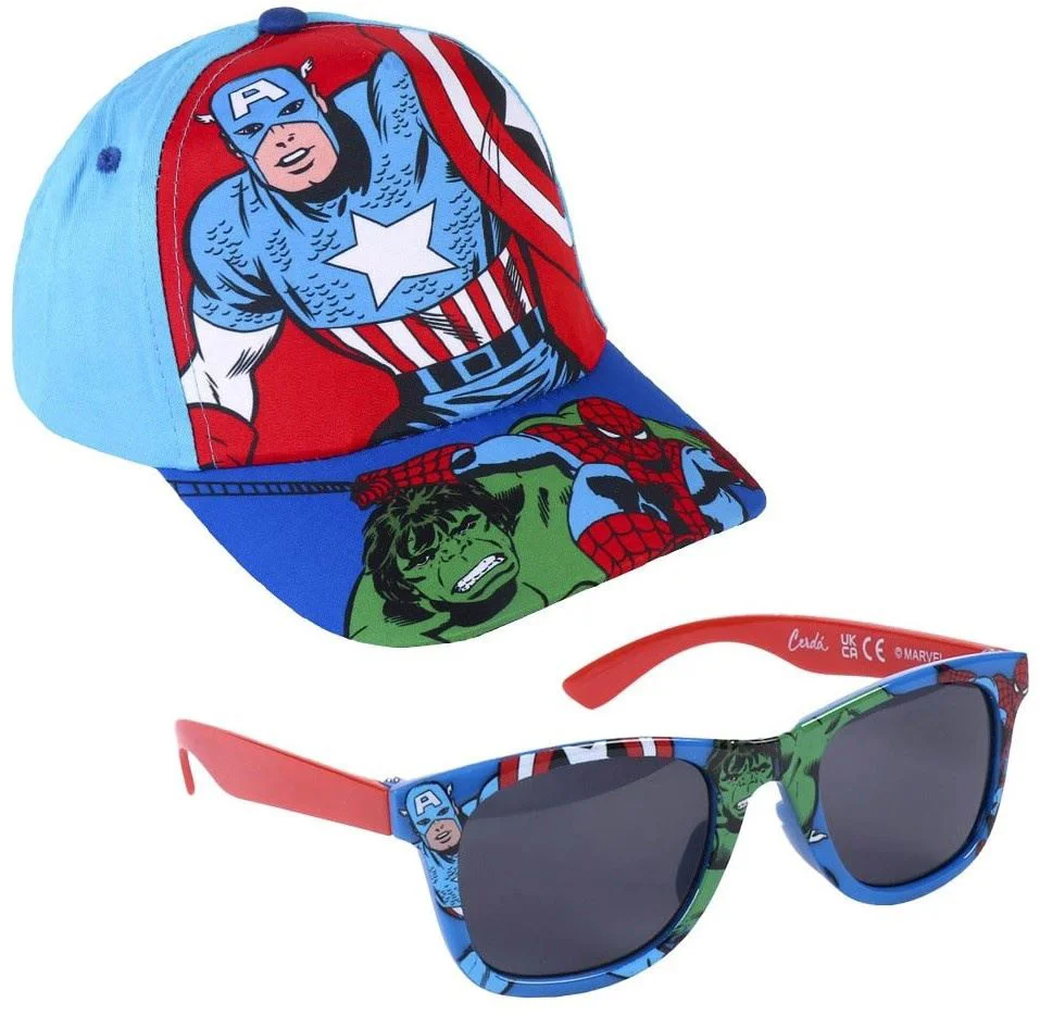 Chipiu si ochelari de soare cu protectie UV Cerda Avengers Hulk