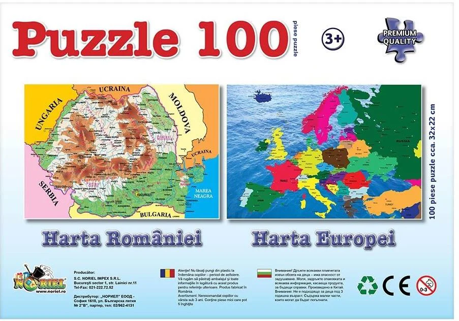 Puzzle Noriel Harta Romaniei, 100 el.
