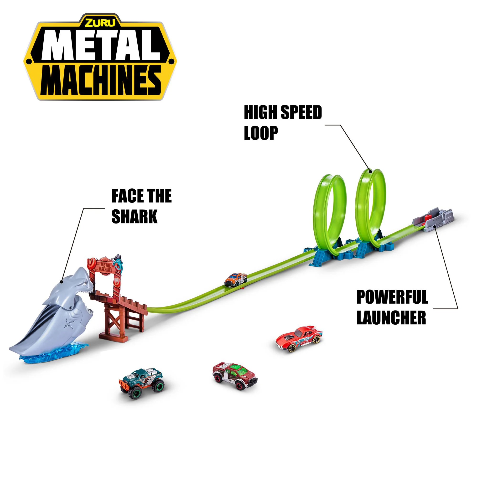 Набор треков Shark Attack с машиной Metal Machines