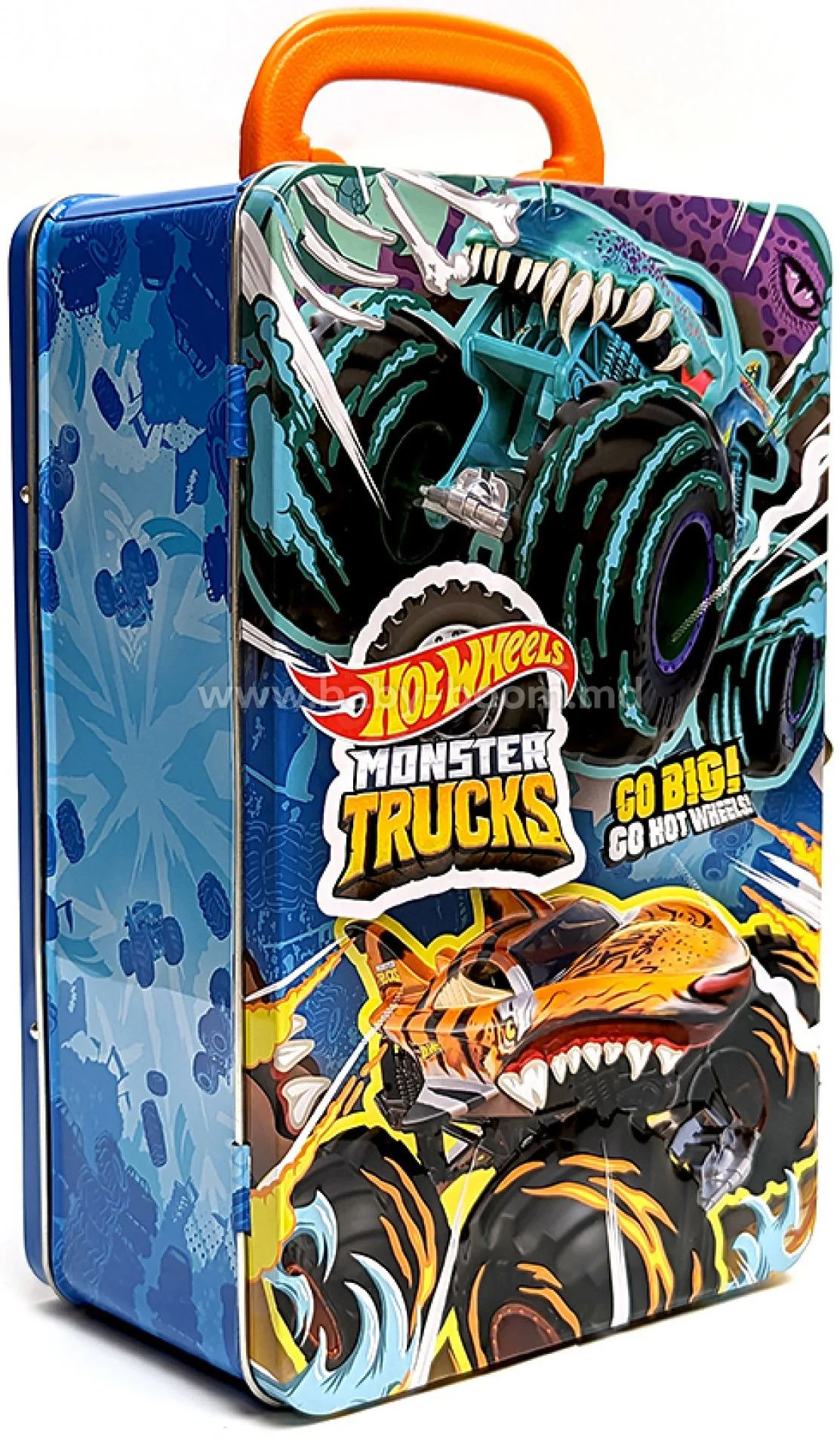Container Hot Wheels pentru 6 masinute Monster Trucks
