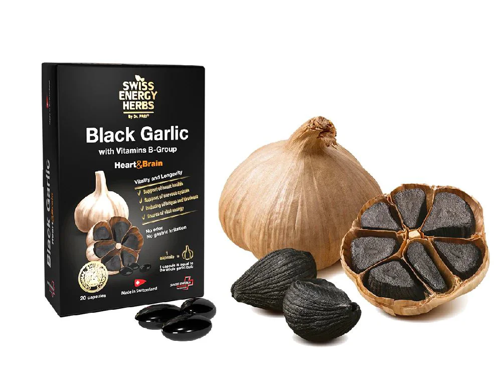 Capsule Swiss Energy Black Garlic, 20 buc.