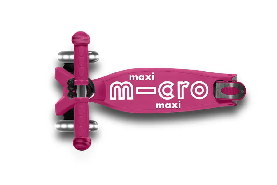 Складной самокат Micro Maxi Deluxe Foldable LED Berry Red