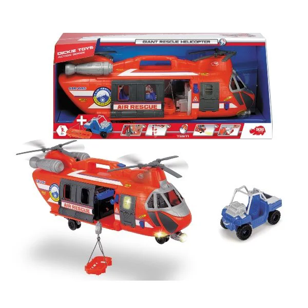 Вертолет Dickie Спасательная служба с машинкой со светом и звуком, 56 см