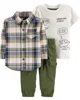 Carter's Комплект 3 в 1 Динозавр - футболка, рубашка и штаны