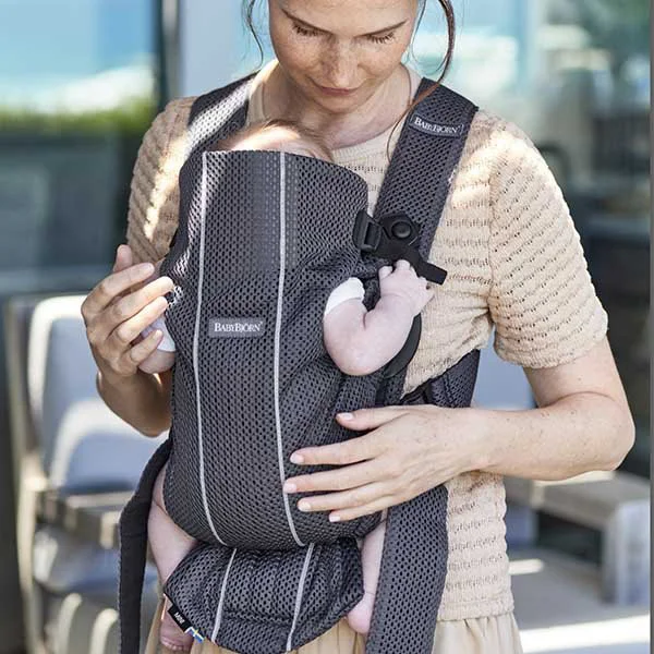 Анатомический мультифункциональный рюкзак-кенгуру BabyBjorn Mini Anthracite, 3D Mesh
