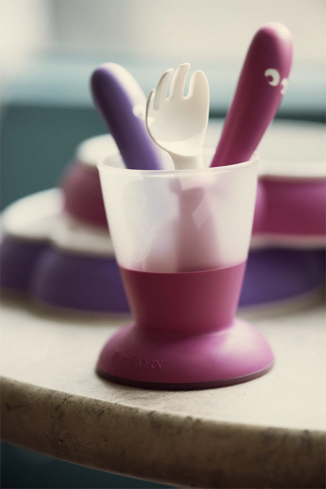 Детские столовые приборы BabyBjorn Pink/Purple, 4 шт.