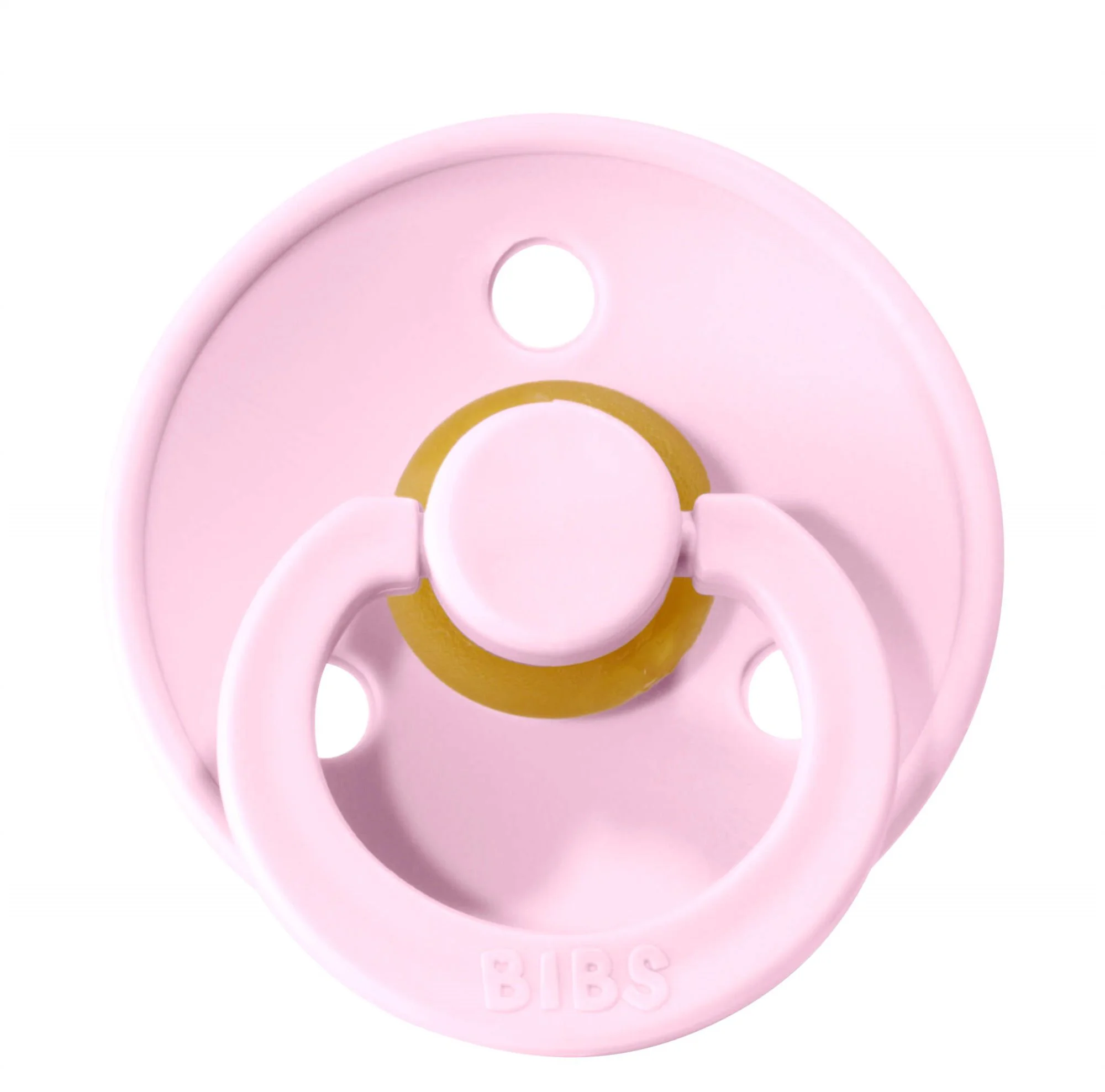 Suzeta rotunda BIBS Baby Pink din latex (0-6 luni)