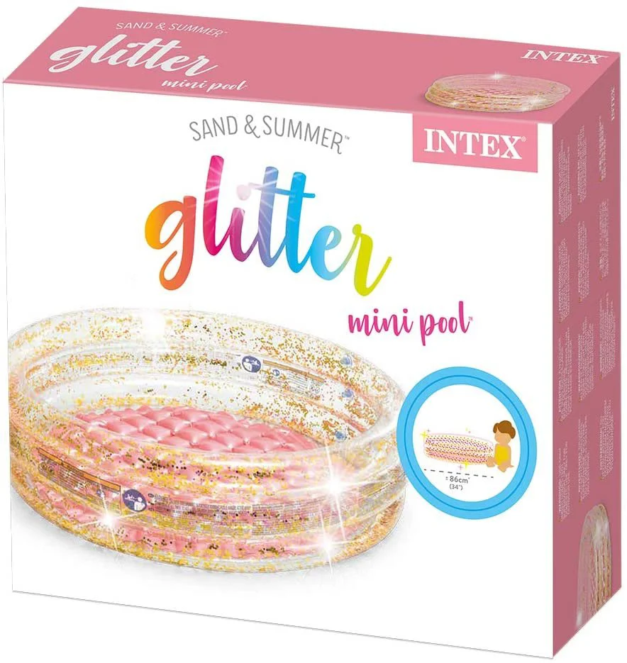 Детский бассейн с надувным дном Intex Glitter 86x25