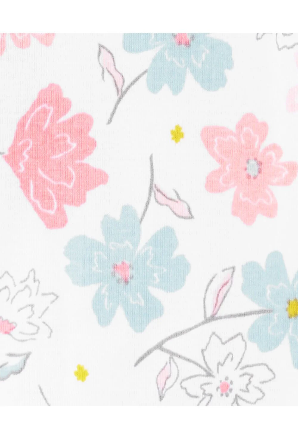 Carter's Pijama alba cu flori 100% Bumbac Organic