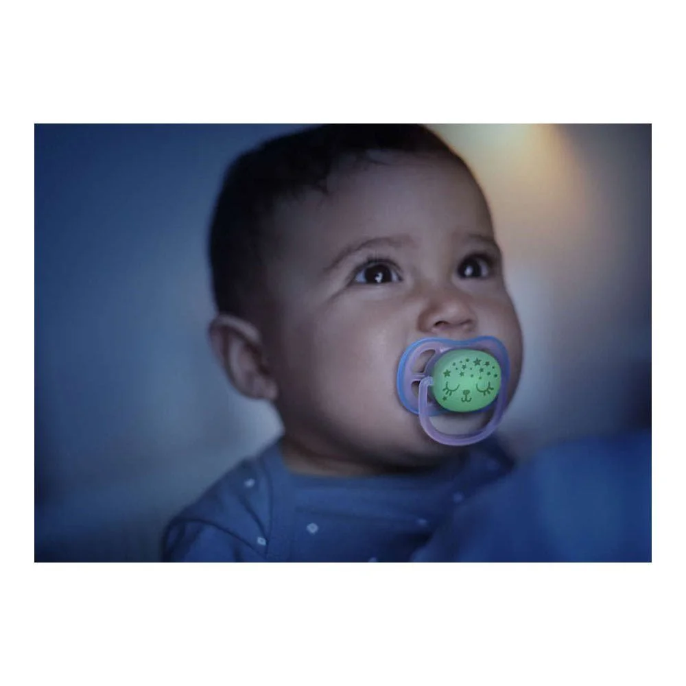 Suzete ortodontice de noapte Philips AVENT Ultra AIR Girl (0-6 luni), 2 buc.