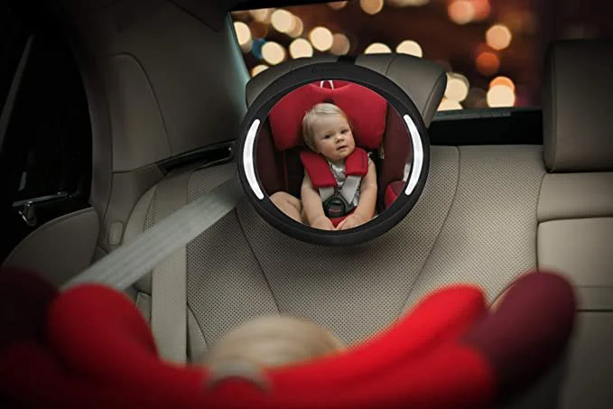 Oglinda auto cu lumini Apramo Iris Baby Mirror Deluxe Black