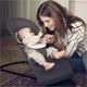 Кресло-шезлонг BabyBjorn Balance Soft Black/Grey, хлопок с развивающий игрушкой