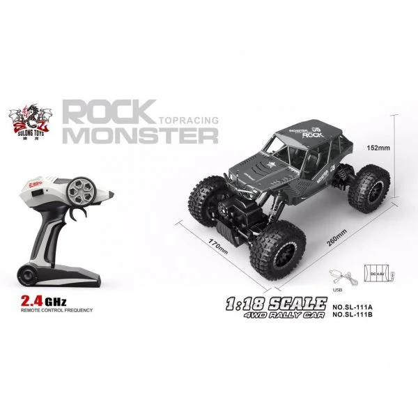 Masina cu telecomanda Sulong Toys Force Rock off-road Crawler, metal, 1:18