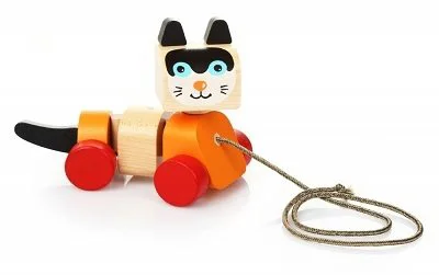 Деревянная игрушка-каталка Cubika Котик
