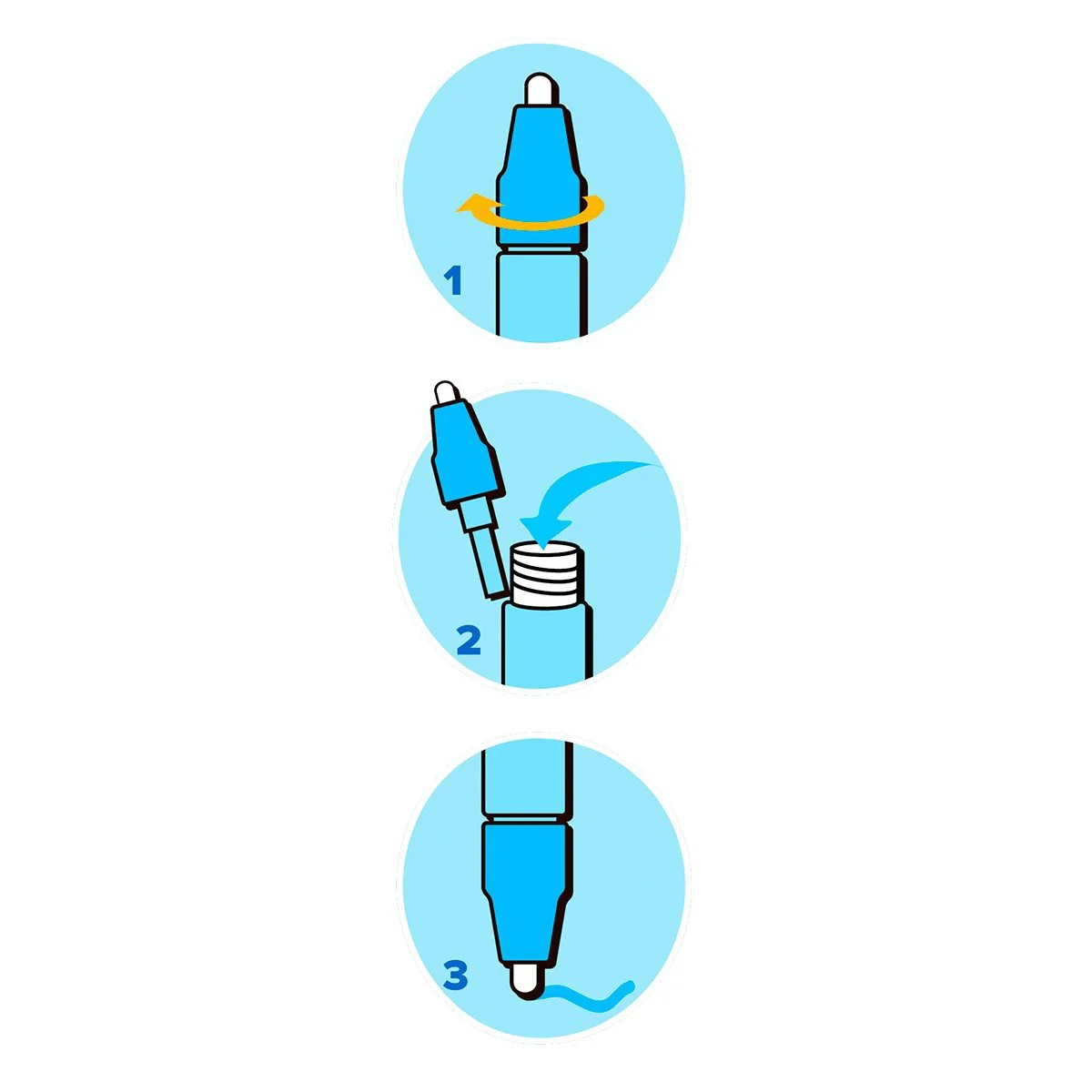 Covoras Aqua Doodle Stampile cu marker water pen, 78x78 cm, albastru