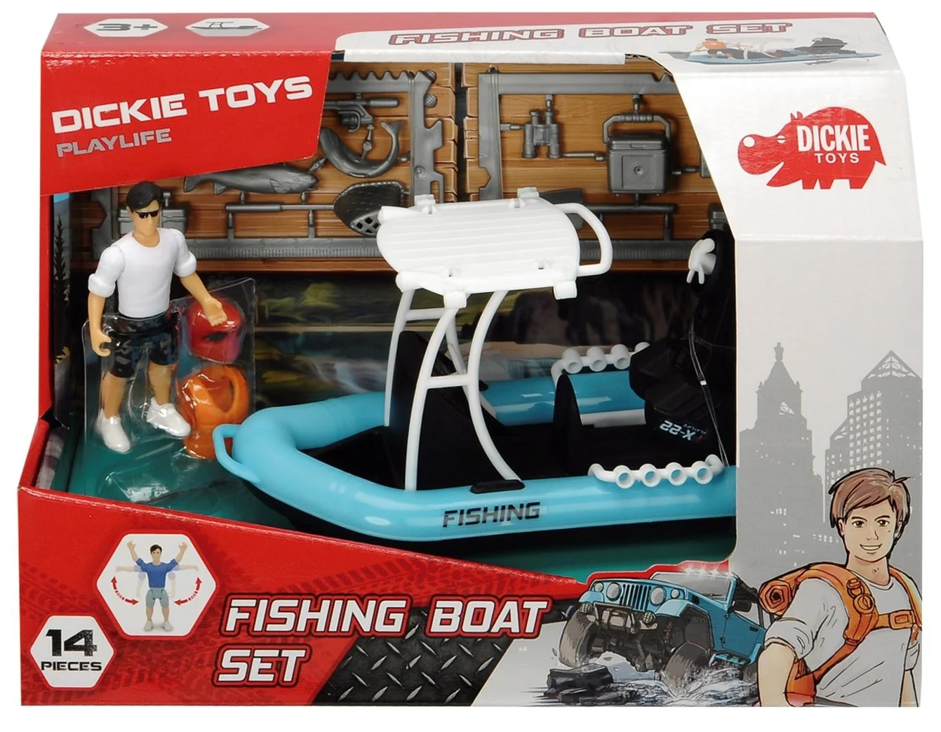 Set de joc Dickie "Barca pentru pescuit", 20 cm
