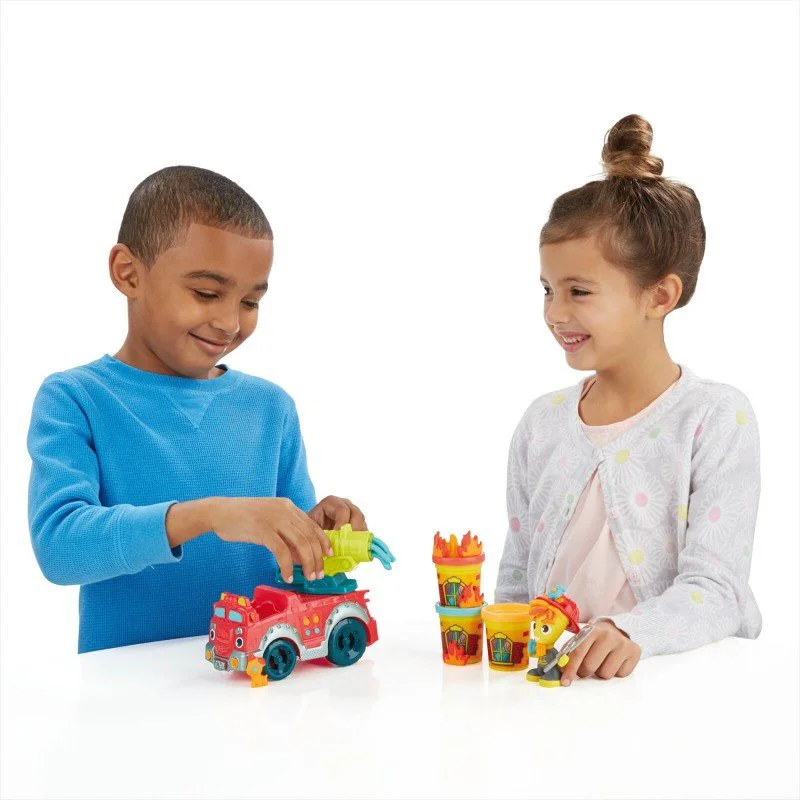Набор пластилина Пожарная машина Hasbro Play-Doh Town, 3 коробок и аксессуары