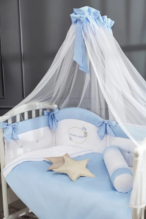 Бортики для кроватки Specialbaby Sofia голубой на 4 стороны (Для детской кроватки 120*60 см)