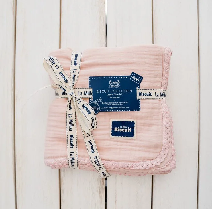Хлопковое одеяло La Millou Biscuit Collection - Powder Pink
