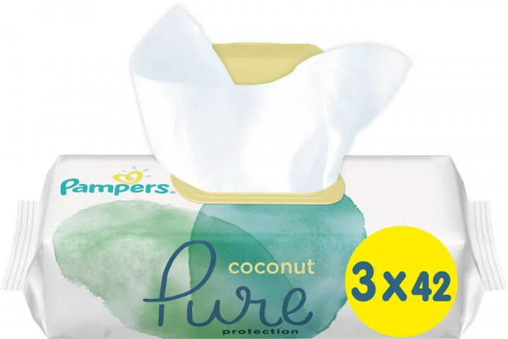 Влажные салфетки Pampers Pure Coconut, 3x42 шт.
