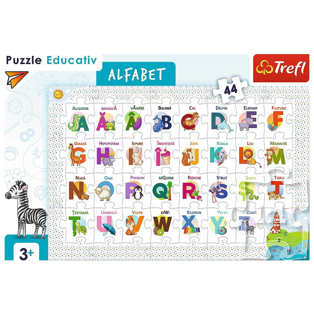 Puzzles educational Trefl Alphabet, 44 piese