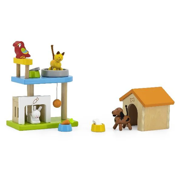 Set de joc din lemn Viga Toys Animalele mele de companie