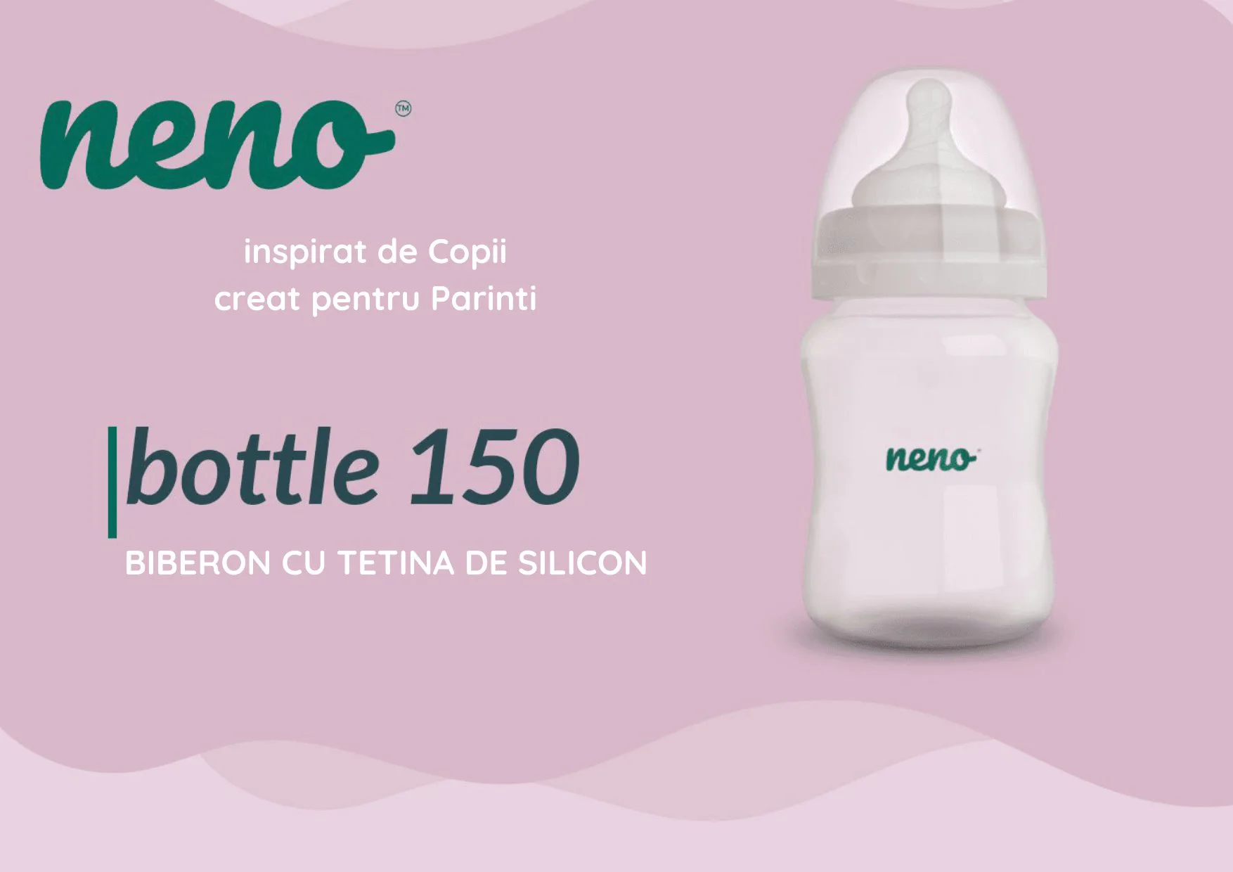 Антиколиковая бутылочка Neno с силиконовой соской, 150 мл