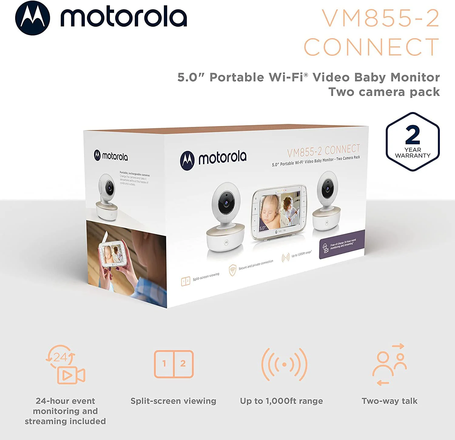 Цифровая Беспроводная Видеоняня  Motorola Wi-Fi Connect VM855