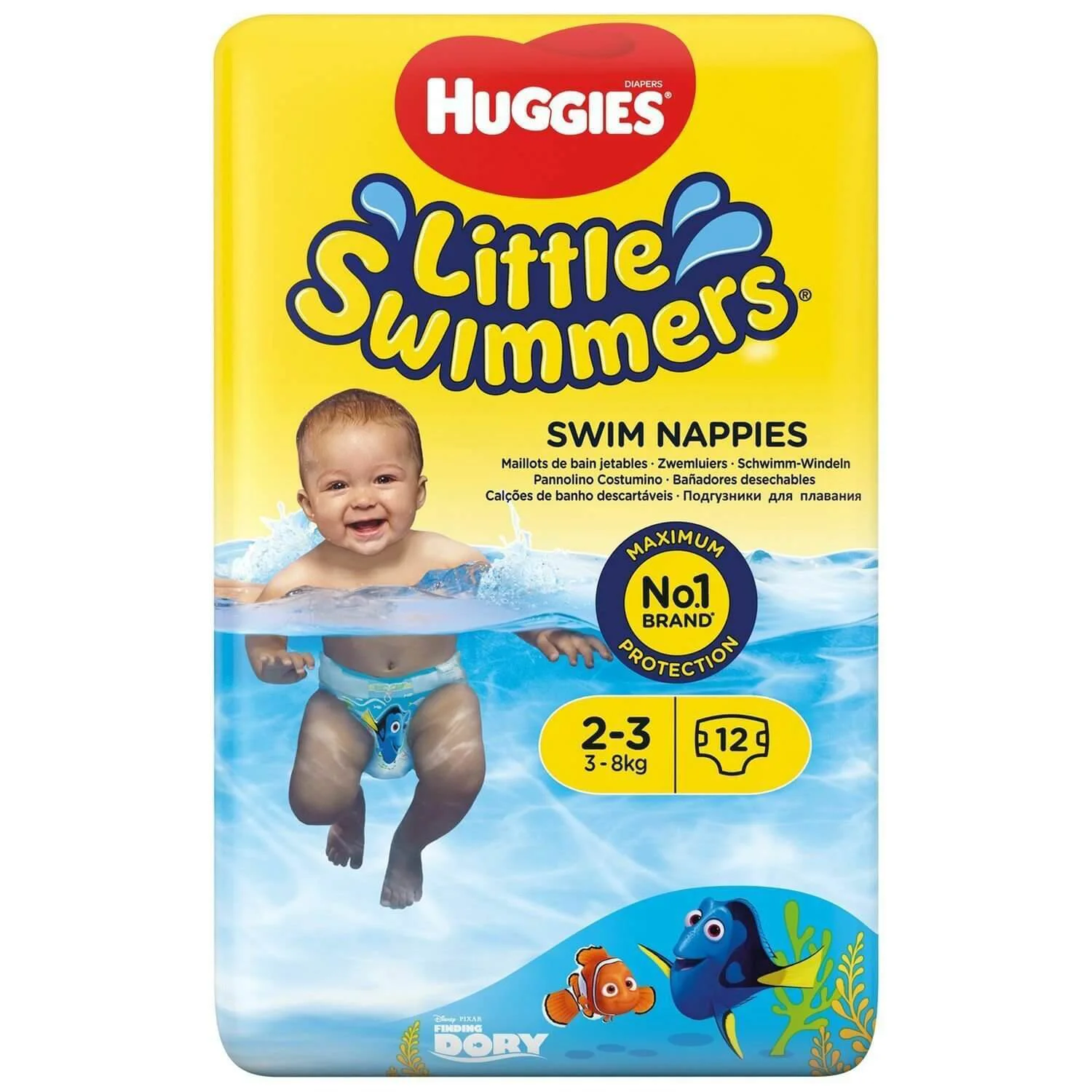 Chilotei pentru apa Huggies Little Swimmers 2-3 (3-8 kg), 12 buc.