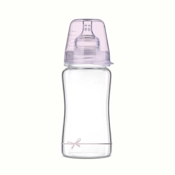 Biberon din sticla Lovi Baby Shower Girl (3+ luni), 250 ml