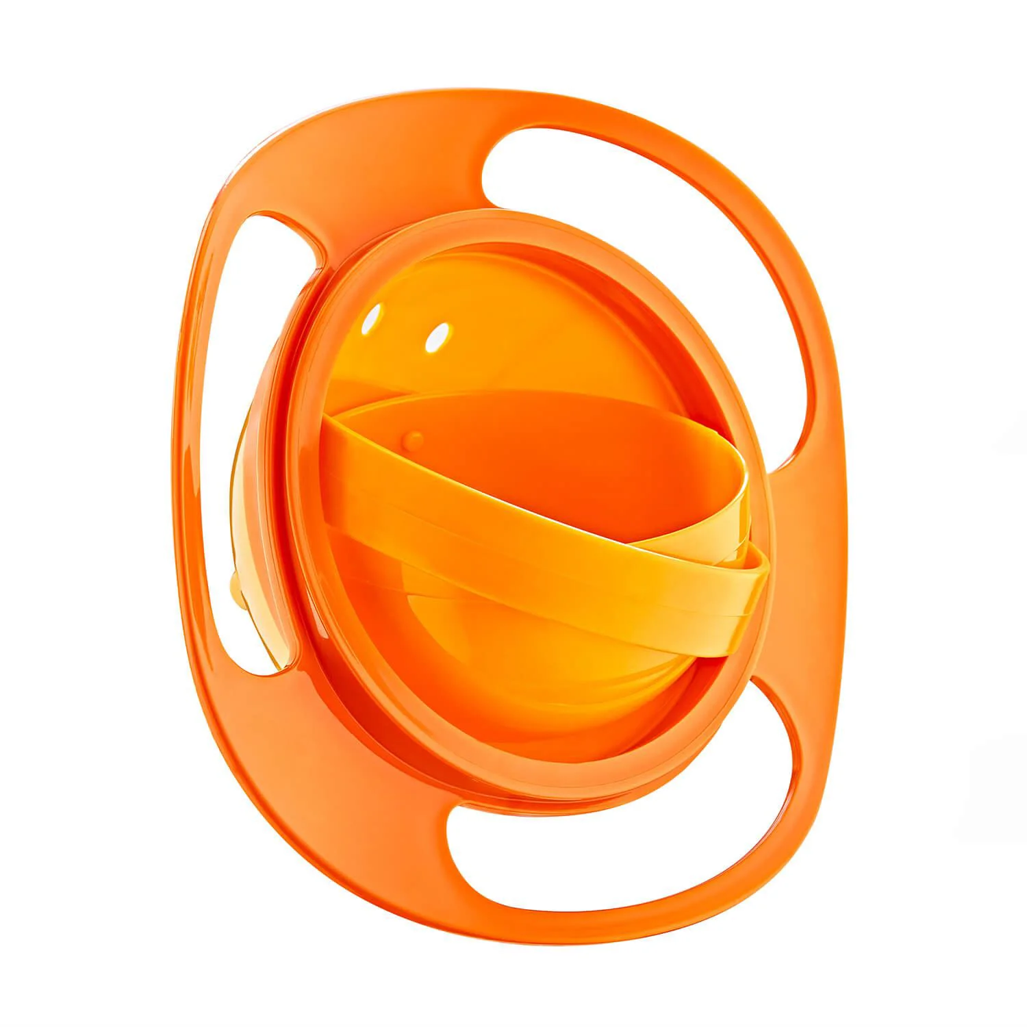 Bol multifunctional cu capac si rotire 360 grade BabyJem Amazing Bowl Oranj