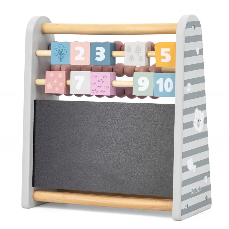 Abac din lemn 3 in 1 Viga Toys PolarB cu tabla de scris si numaratoare
