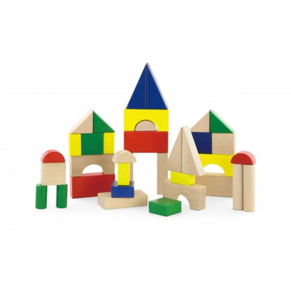 Premergator multifunctional din lemn Viga Toys cu cuburi