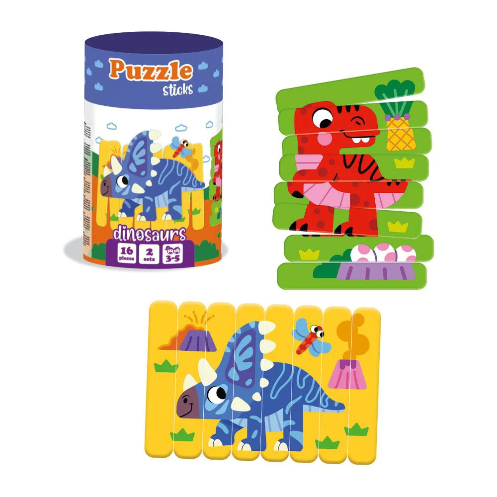 Puzzle educativ din betisoare Roter Kafer Dinosaurs